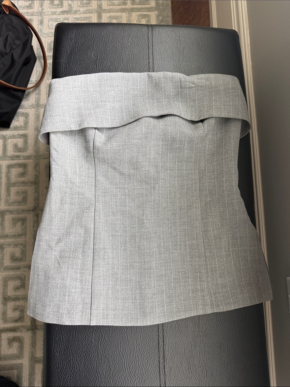 Babaton Light Gray Pinstripe Element Tube Top